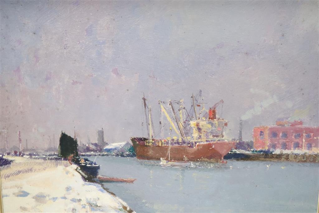Geoffrey Chatten (1938-) Baker Street Quay, Gorleston 44 x 59cm